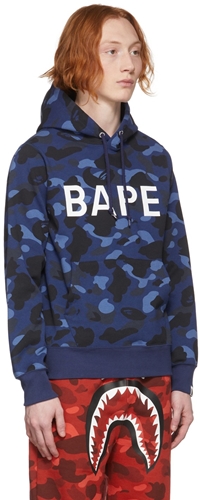BAPE: Navy Camo Bape Hoodie
