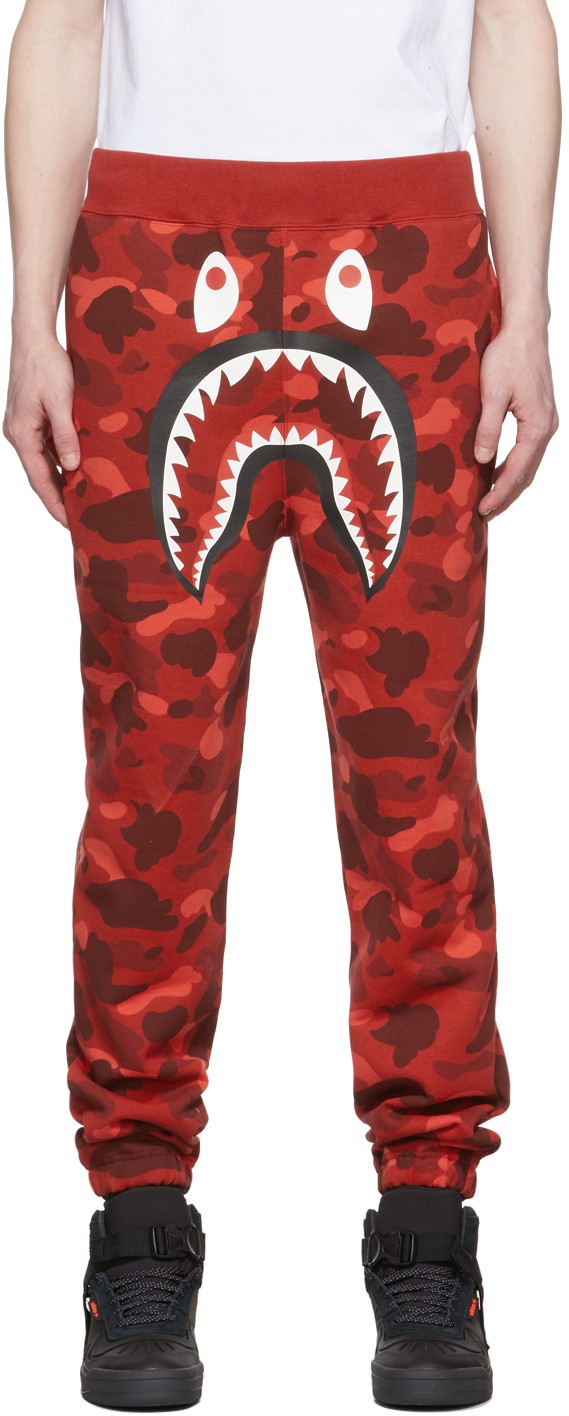 Red Camo Shark Lounge Pants - 221546M190001